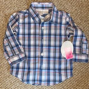 Koala Baby long sleeve collar button down plaid